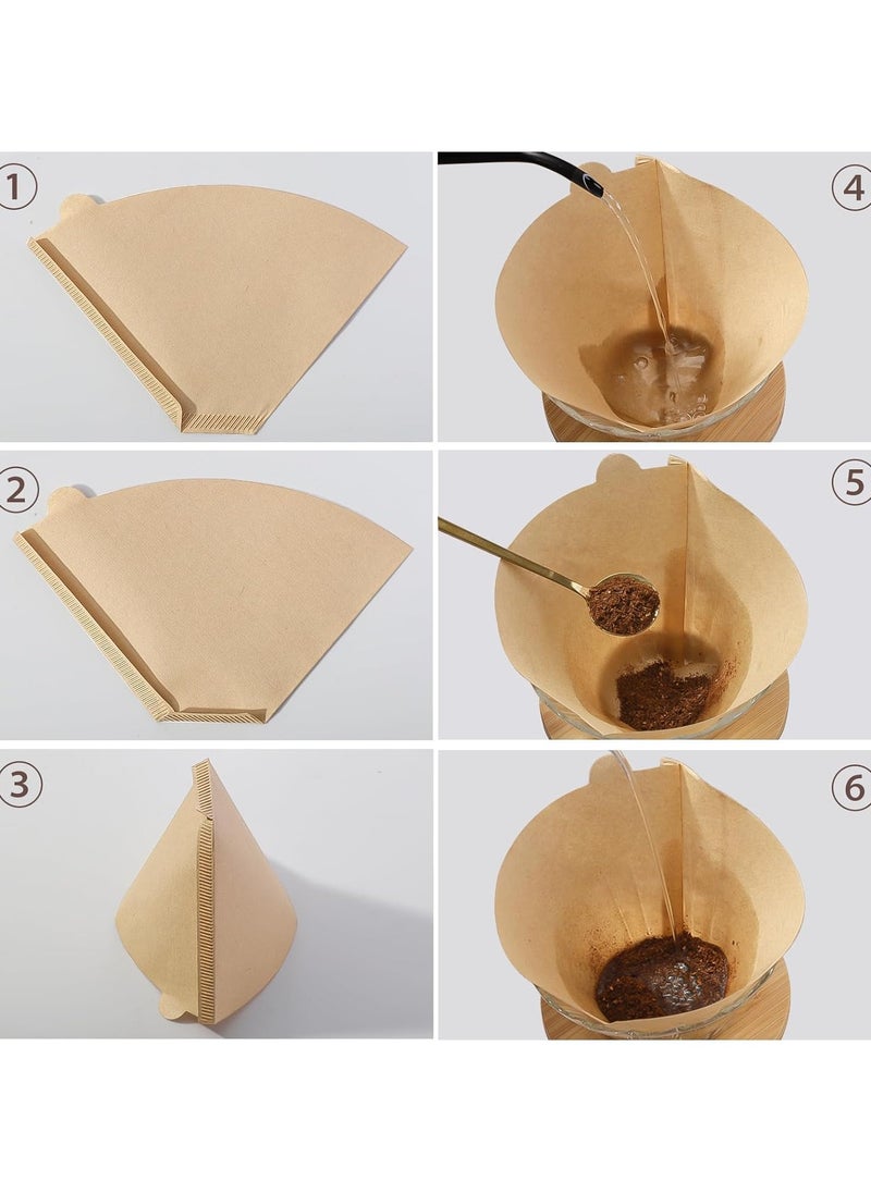 Size 02 Cone Filters, Disposable Natural Paper Filters 2-4 Cup, 2 Cone For Pour Over and Drip Coffee Maker