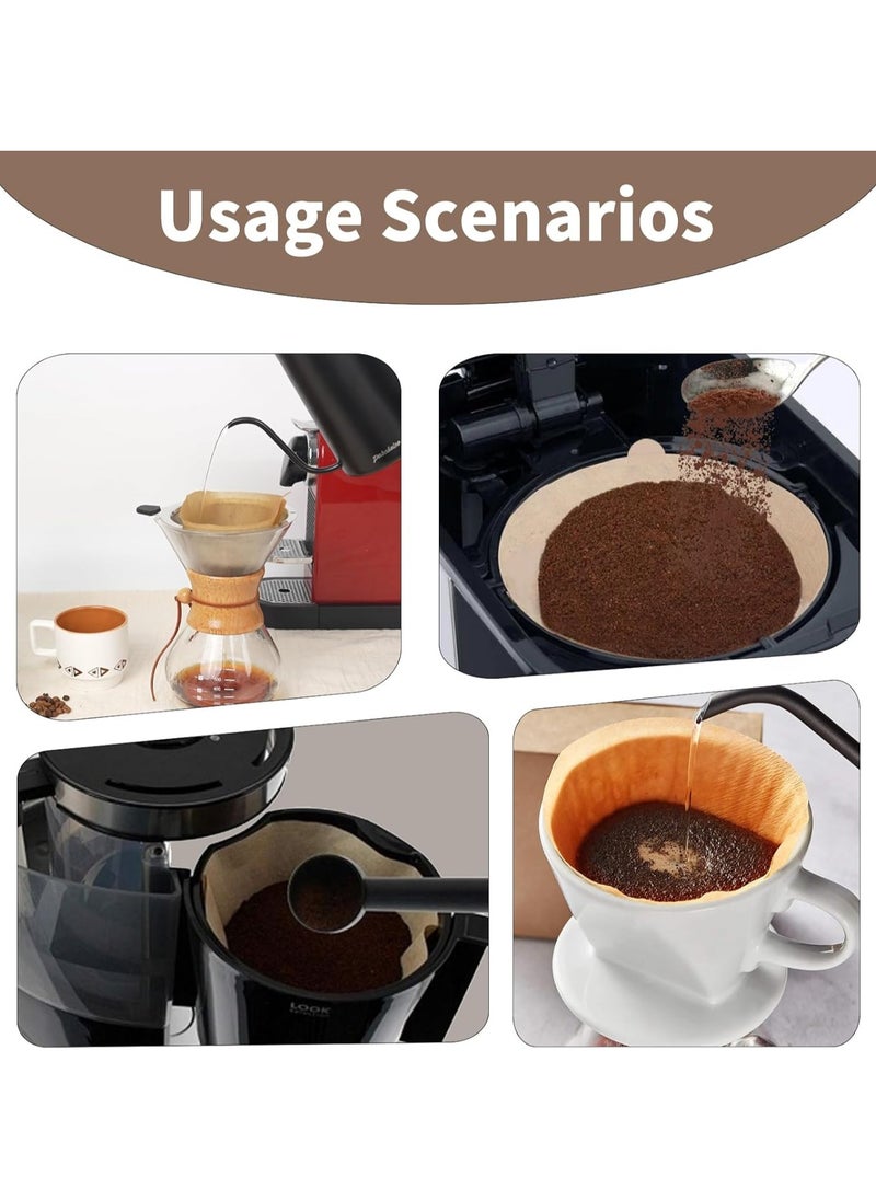 Size 02 Cone Filters, Disposable Natural Paper Filters 2-4 Cup, 2 Cone For Pour Over and Drip Coffee Maker
