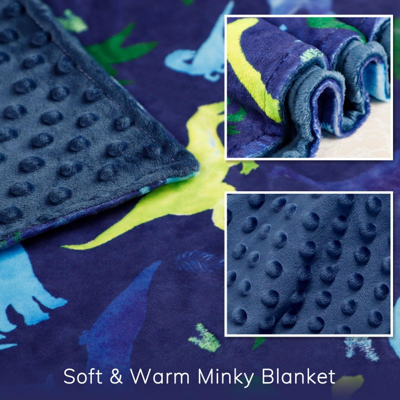 TANOFAR Super Soft Fleece Dinosaur Toddler Blanket with Dotted Backing, Multicolor Printed - Image 2