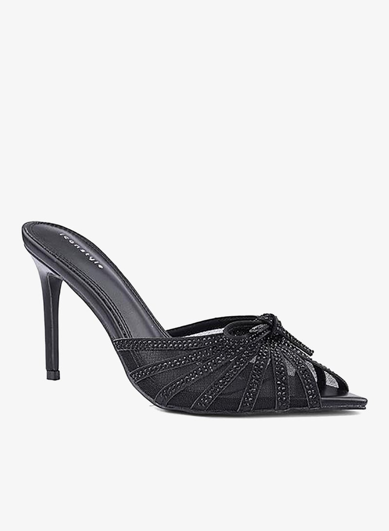 IconStyle Embellished Strappy Heeled Mules - Image 1