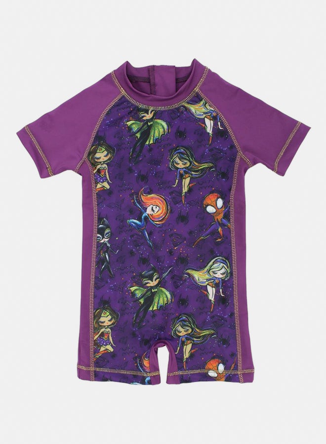 I.Wear I.Wear Girly Super Heroes Overall Swim Suit - Image 1