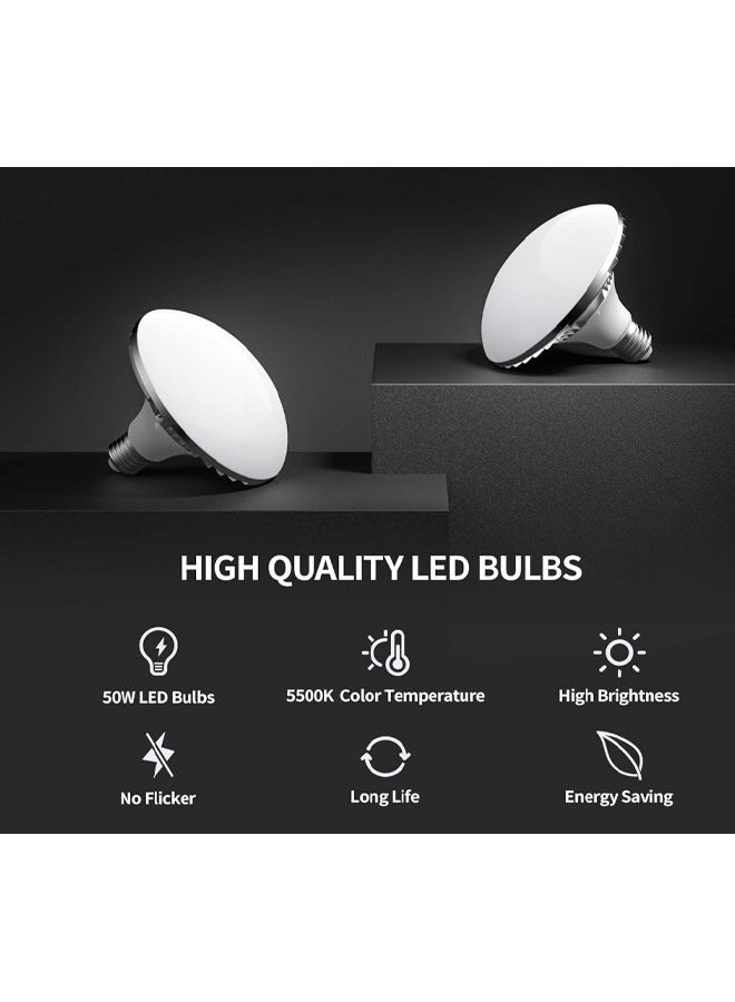 NEELABIL photography lighting,Softbox Lighting Kit, 2 x 16'' x 16'' Photography Studio Equipments with 50W / 5500K / 95 CRI LED Bulbs, Continuous Lighting System for Video Recording and Photography Shooting  - Image 4