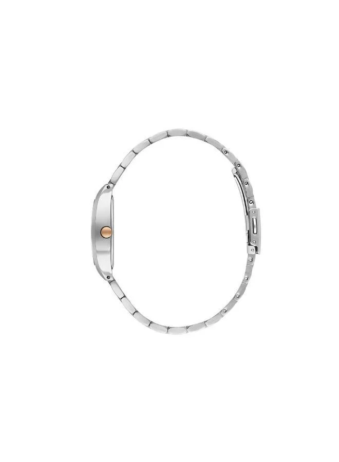 DANIEL KLEIN Women's Stainless Steel Silver Alloy Case Analog Silver Barrel Sunray Dial Japanese Quartz Premium 30 Meters Water Resistant