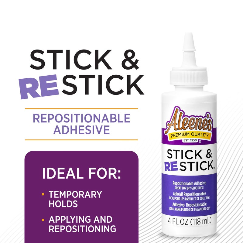 Aleene's Stick & Restick Craft Glue, White - Image 2