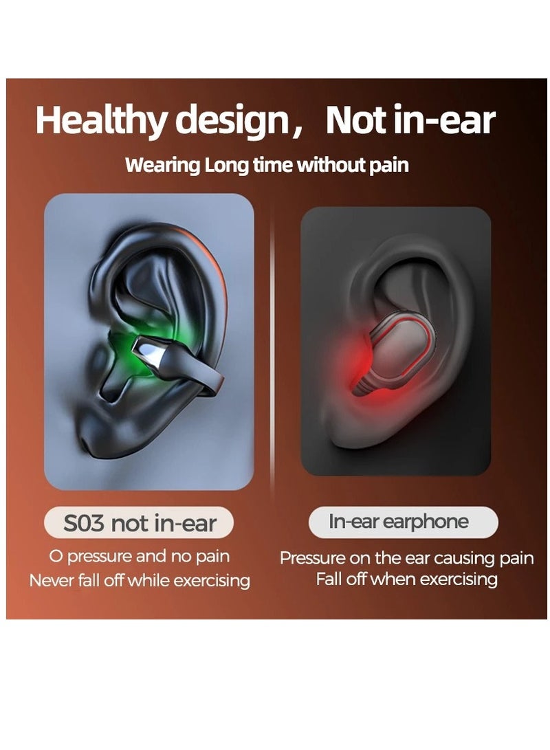 S03 TWS سماعات أذن لاسلكية غير مؤلمة ستريو بلوتوث 5.2 سماعات أذن مزودة بشاشة عرض مزودة بميكروفون عالي الدقة - Image 4