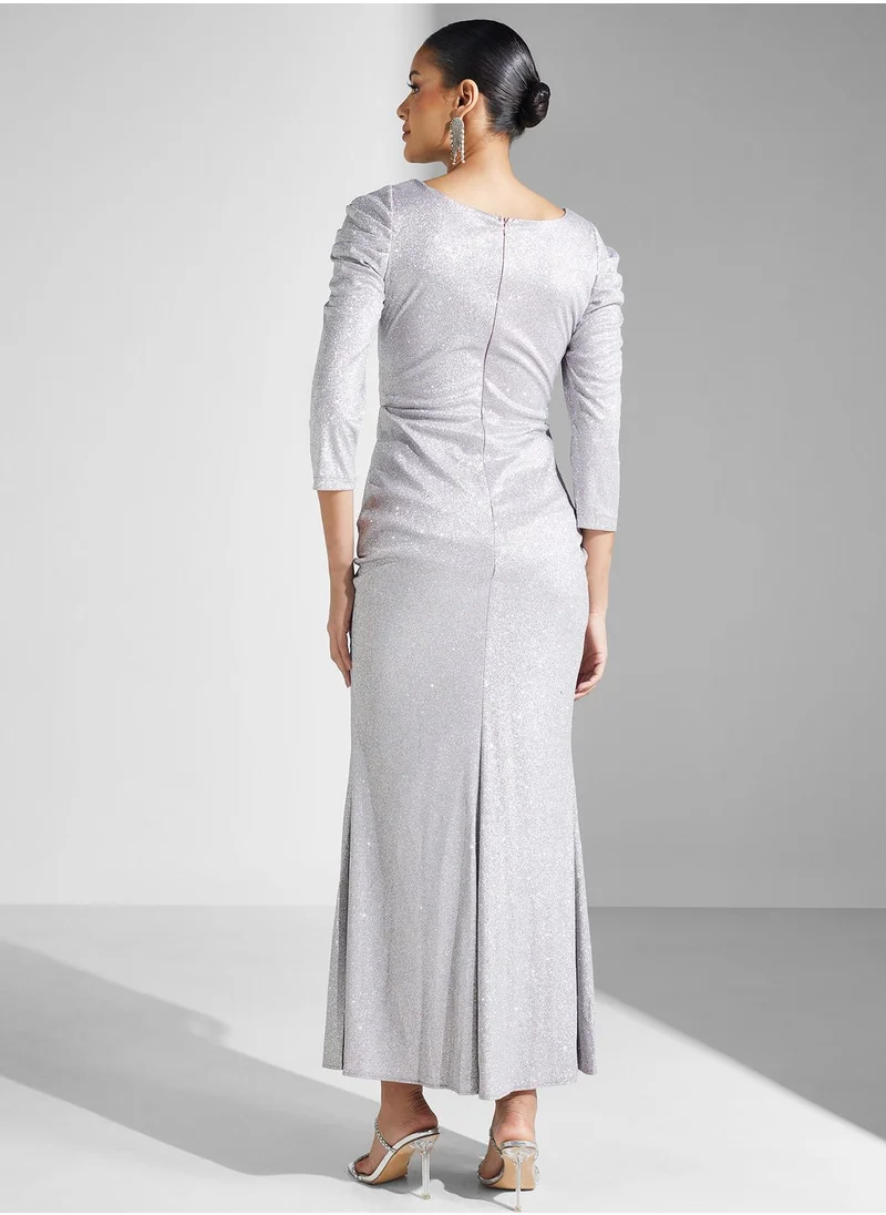 Ella Limited Edition Ruched Detail Shimmer Dress