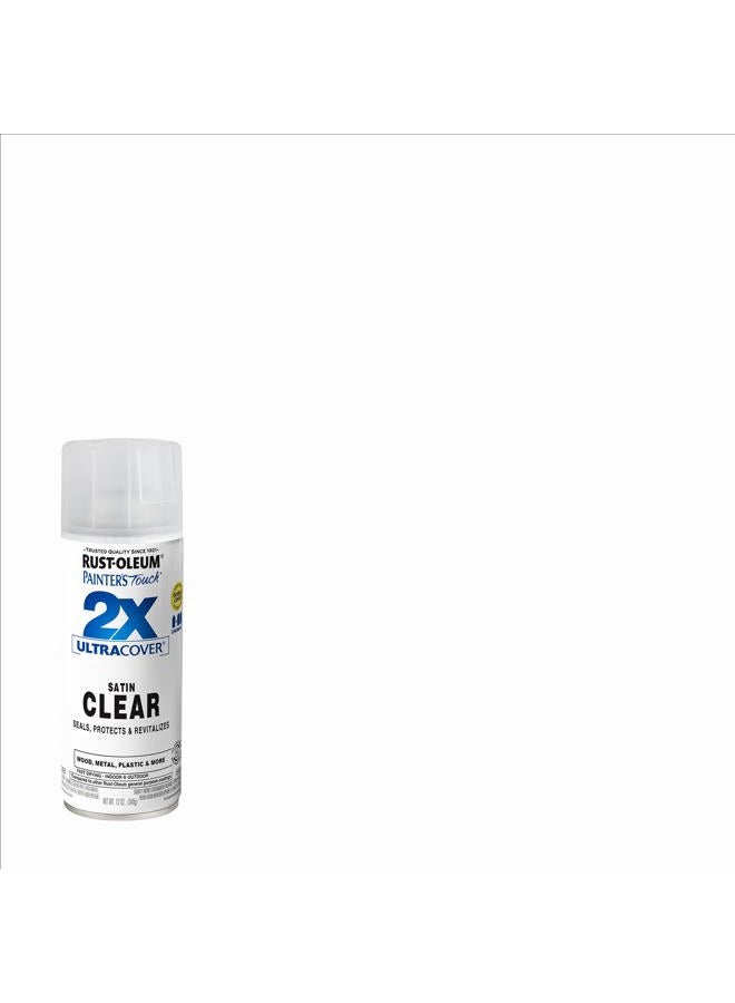 RUST-OLEUM 346952 طلاء رذاذ لمسة الرسام 2X تغطية فائقة، 12 أونصة، شفاف ساتان - Image 2