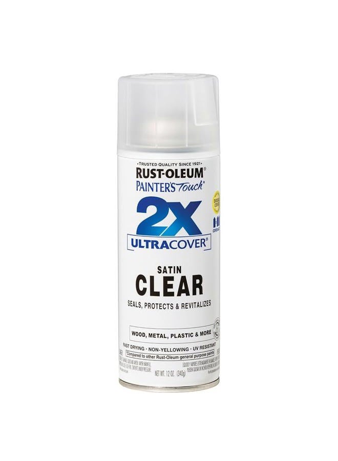 RUST-OLEUM 346952 طلاء رذاذ لمسة الرسام 2X تغطية فائقة، 12 أونصة، شفاف ساتان - Image 4