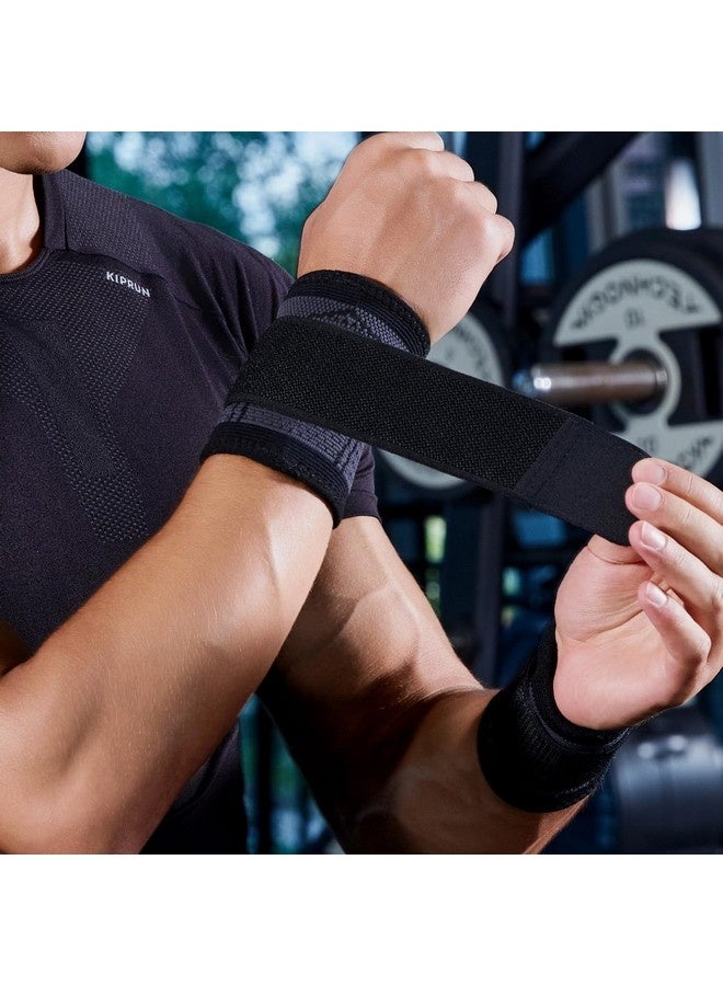Beauenty 2 Pack Wrist Brace Carpal Tunnel, Wristbands Compression Wrist Strap, Wrist Wraps Support Sleeves for Work Fitness Weightlifting Sprains Tendonitis Pain Relief Breathable (Black, L) - Image 4
