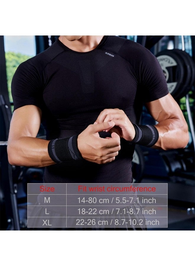 Beauenty 2 Pack Wrist Brace Carpal Tunnel, Wristbands Compression Wrist Strap, Wrist Wraps Support Sleeves for Work Fitness Weightlifting Sprains Tendonitis Pain Relief Breathable (Black, L) - Image 3
