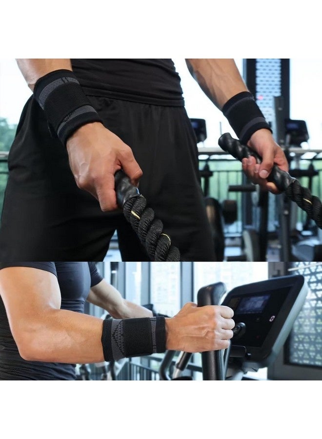 Beauenty 2 Pack Wrist Brace Carpal Tunnel, Wristbands Compression Wrist Strap, Wrist Wraps Support Sleeves for Work Fitness Weightlifting Sprains Tendonitis Pain Relief Breathable (Black, L) - Image 5
