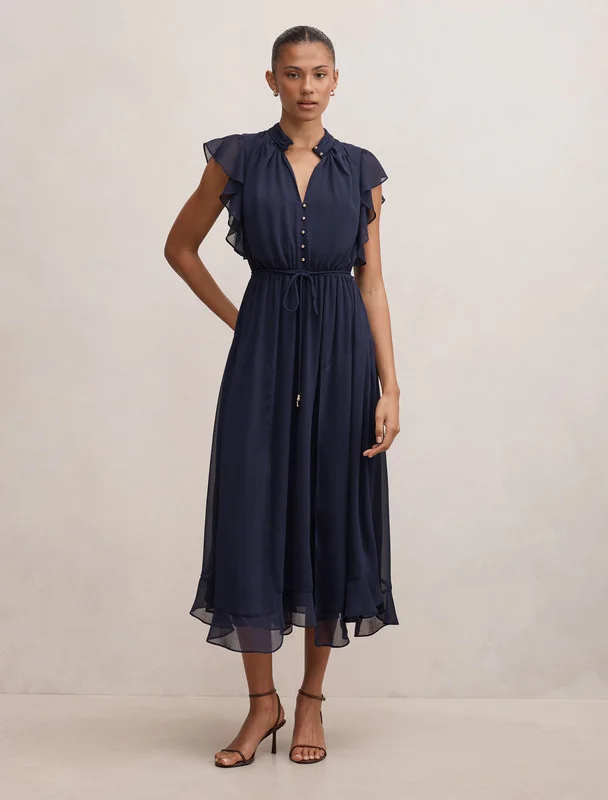 فورايفر نيو Maxwell Flutter Sleeve Midi
