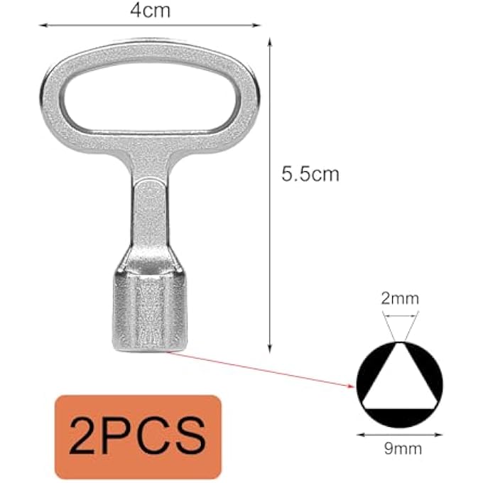 2 PIECES TRIANGLE KEY METAL TRIANGLE WRENCH FOR CABINET ELECTRIC WATER METER GAS RADIATOR AND TRIANGLE TAP - Image 3