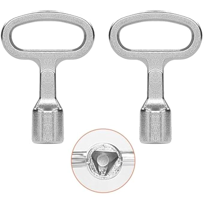 2 PIECES TRIANGLE KEY METAL TRIANGLE WRENCH FOR CABINET ELECTRIC WATER METER GAS RADIATOR AND TRIANGLE TAP - Image 1