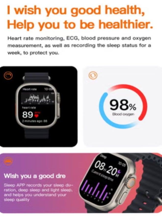 AROAQ T900 Ultra Smart Watch with Wireless Charging – Super Fast Performance, Zinc Alloy Body, Health & Fitness Tracker, Black - Image 2