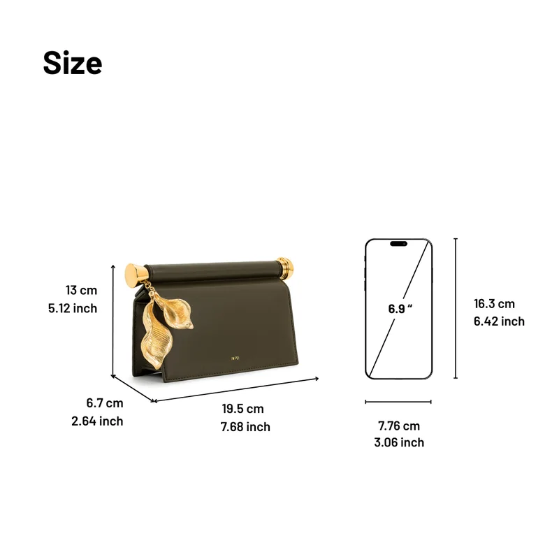 Jw Pei Dark olive Holly metal pendant clutch for Women | Best Price UAE