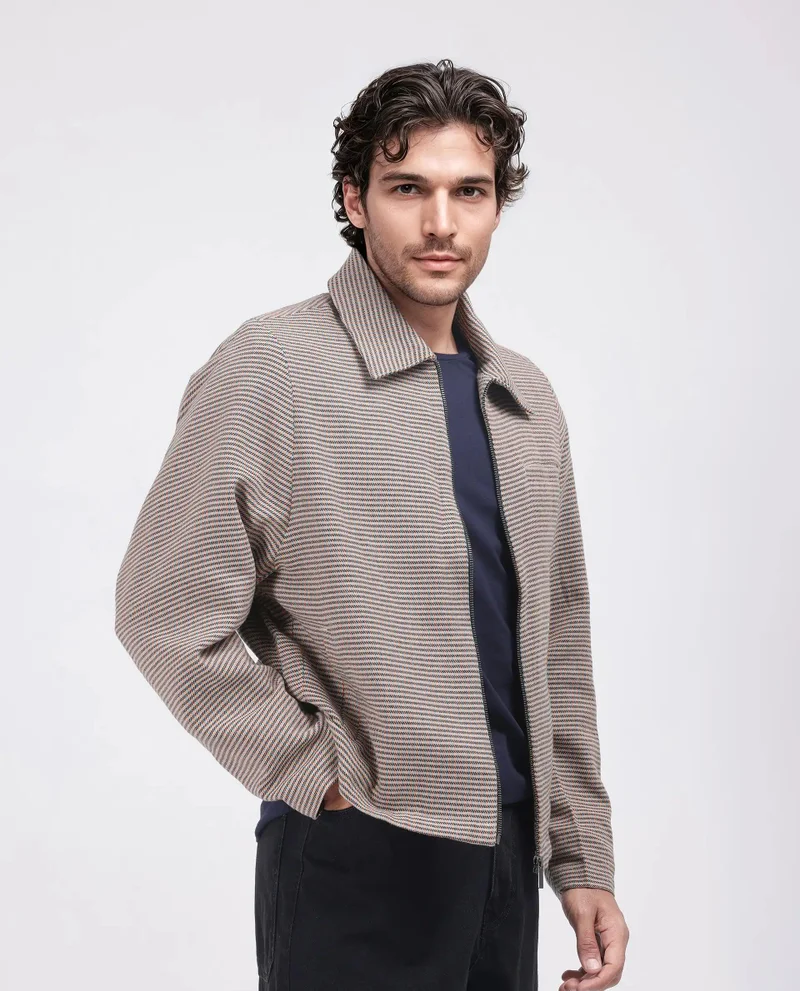 Rare Rabbit Men's Yarn Dyed Relaxed Fit Checked Jacket