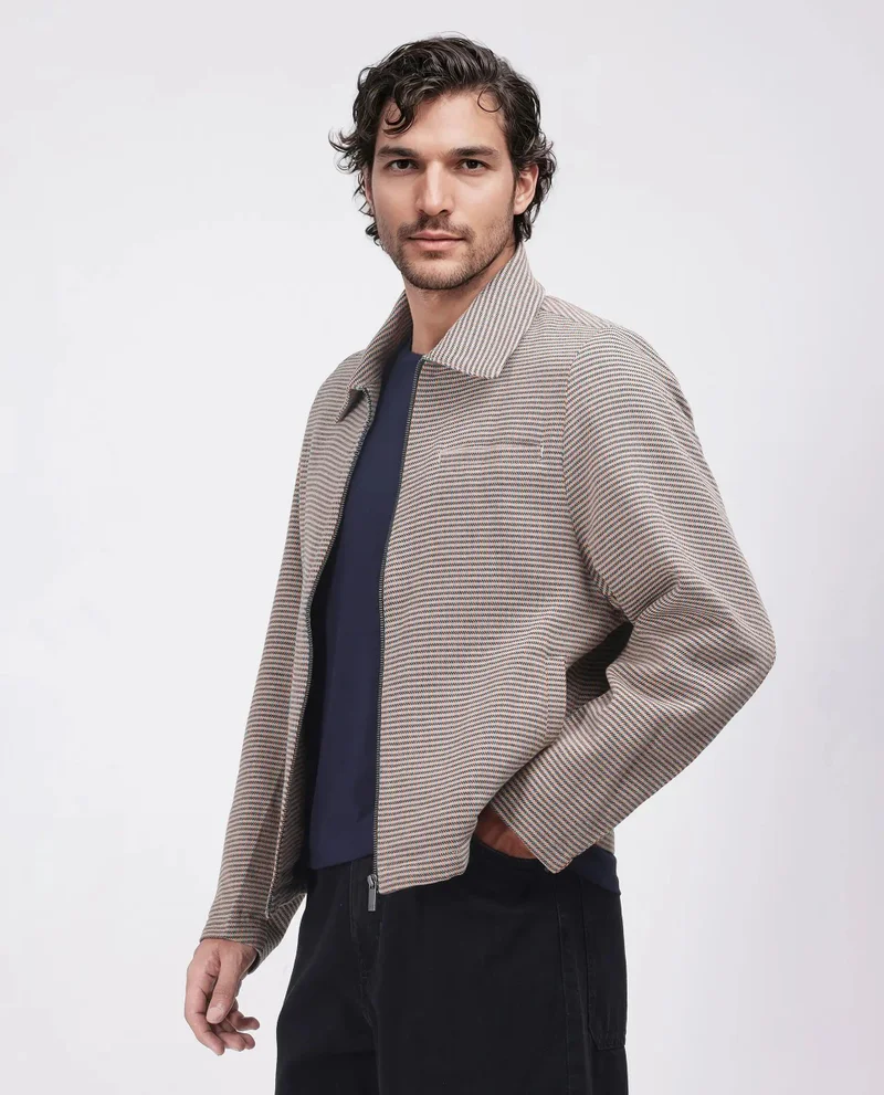 Rare Rabbit Men's Yarn Dyed Relaxed Fit Checked Jacket