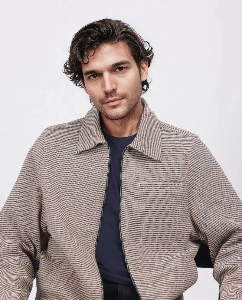 Rare Rabbit Men's Yarn Dyed Relaxed Fit Checked Jacket