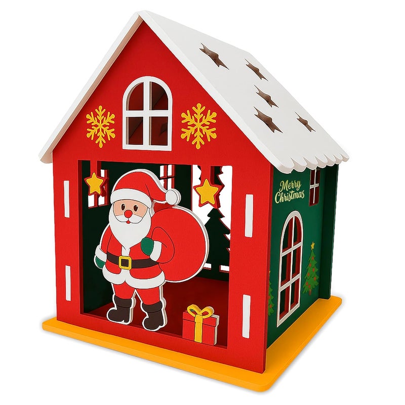 Webby Wooden Christmas House Paint Kit | DIY Christmas Hut Decoration | Arts and Crafts | Colour Painting | Santa Theme Craft Gift Set for Kids - Image 5