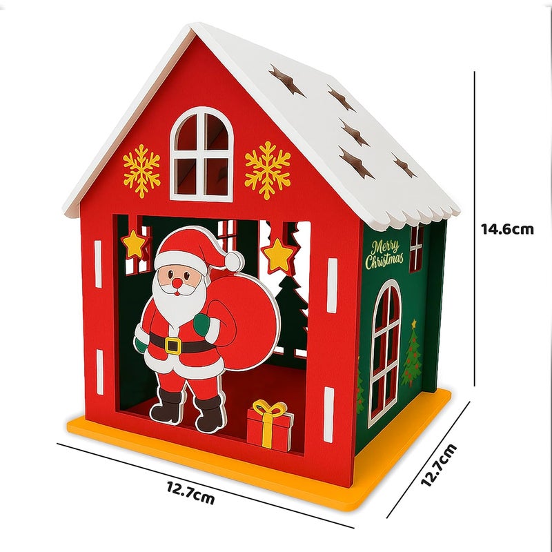 Webby Wooden Christmas House Paint Kit | DIY Christmas Hut Decoration | Arts and Crafts | Colour Painting | Santa Theme Craft Gift Set for Kids - Image 3