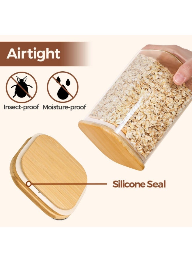 مجموعة من 4 قطعة برطمانات تخزين زجاجية سعة 200 مل مع اغطية لتخزين التوابل والقهوة والشاي والبسكويت والمكسرات والتوابل. - Image 2