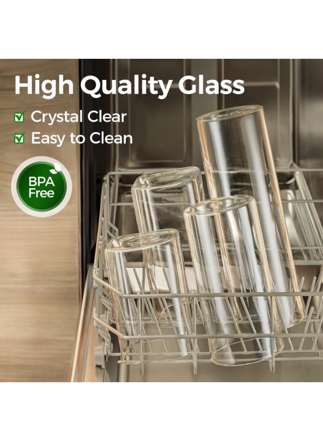 مجموعة من 4 قطعة برطمانات تخزين زجاجية سعة 200 مل مع اغطية لتخزين التوابل والقهوة والشاي والبسكويت والمكسرات والتوابل. - Image 5