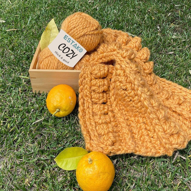 Estako Cozy Thick & Quick Yarn 20% Wool 80% Acrylic Soft Super Bulky Weight #6 Knitting and Crocheting Yarn 3.52 oz (100gr) 65 yds (60 m) (57036-Mink) - Image 5
