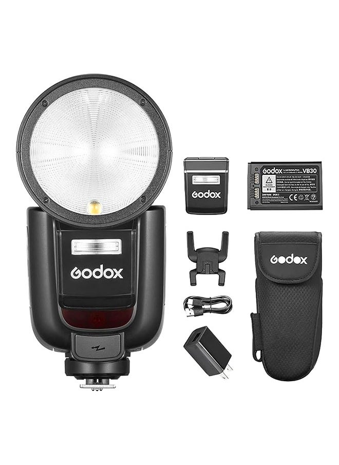 Godox - Godox V1 Pro S V1Pro-S Round Head Camera Flash TTL Speedlite Compatible for Sony,2.4G Wireless TTL Speedlight Strobe,76Ws HSS 1/8000s with 2980mAh Li-ion Battery - Image 1