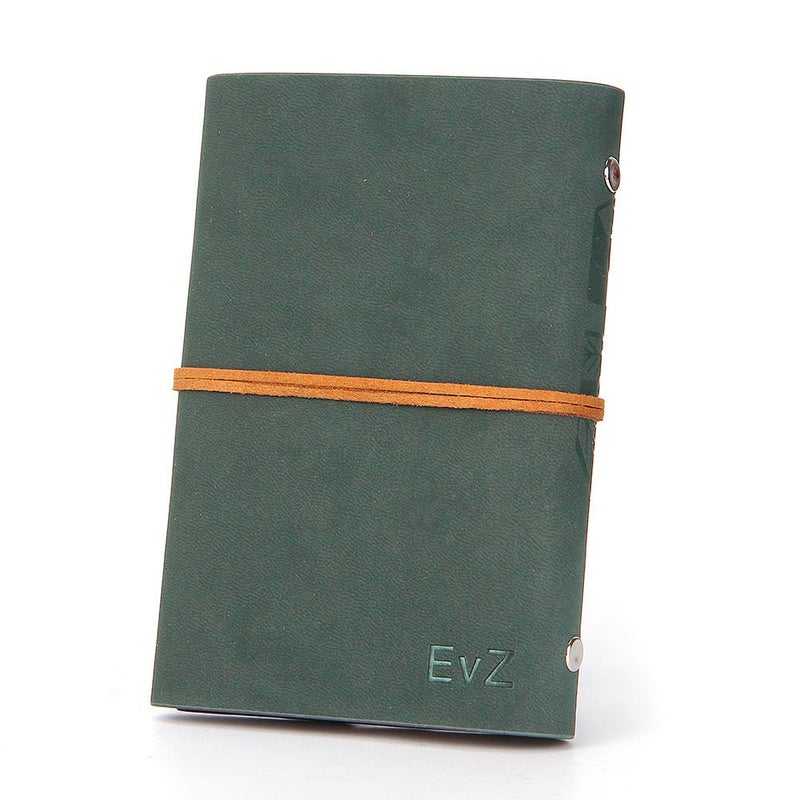 EvZ 7 Inches Vintage Dark Green PU Leather Cover Loose Leaf Blank Notebook Journal Diary Gift - Image 2