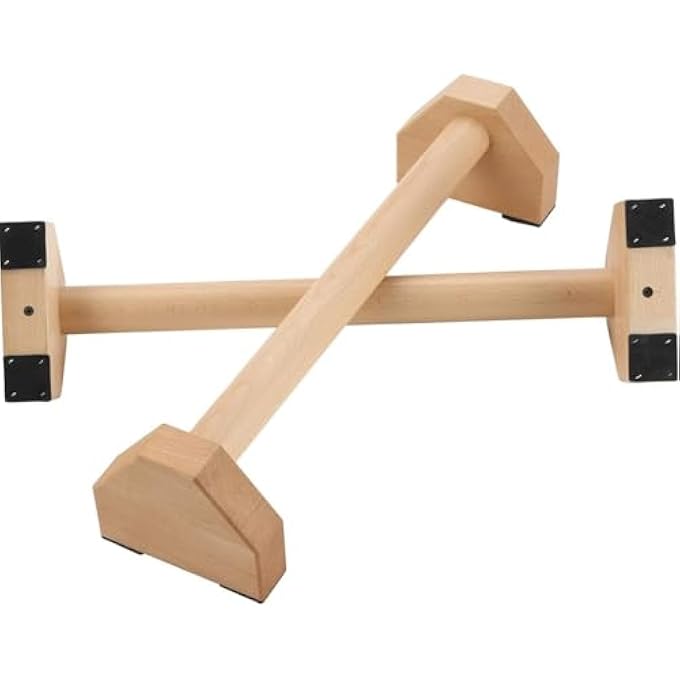 ريحني قضبان متوازية خشبية مقاس 19.6 بوصة - حوامل قضبان تمارين الضغط مانعة للانزلاق، مثالية لتمارين الجلوس على شكل حرف L، والقفزات الجانبية، وتمارين الضغط على اليدين، وتمارين اللياقة البدنية، طقم من قطعتين - Image 5