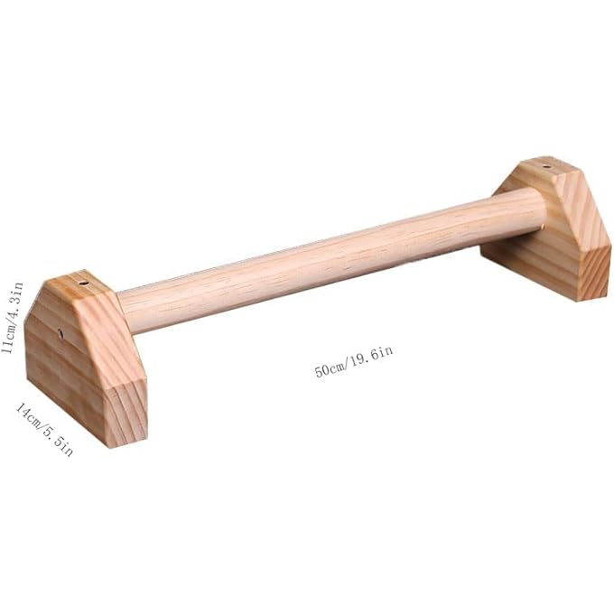 ريحني قضبان متوازية خشبية مقاس 19.6 بوصة - حوامل قضبان تمارين الضغط مانعة للانزلاق، مثالية لتمارين الجلوس على شكل حرف L، والقفزات الجانبية، وتمارين الضغط على اليدين، وتمارين اللياقة البدنية، طقم من قطعتين - Image 4