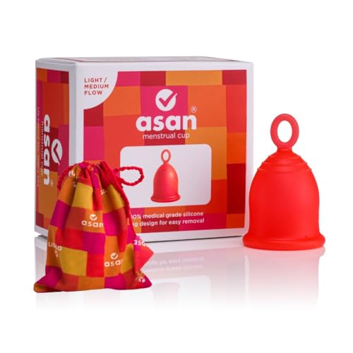 Asan menstrual cup light/medium flow - Easiest cup to insert & remove I Special ring design | Premium medical grade silicone I Designed in the USA… - Image 1