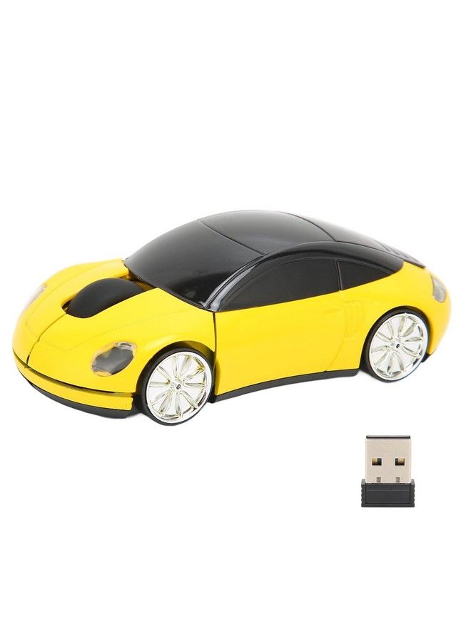 Ashata Wireless Mouse 2.4Ghz Cool 3D Sport Car Shape Wireless Gaming Mice With Usb Receiver Wireless Car Mouse For Pc Computer Laptop(Yellow) - Image 1