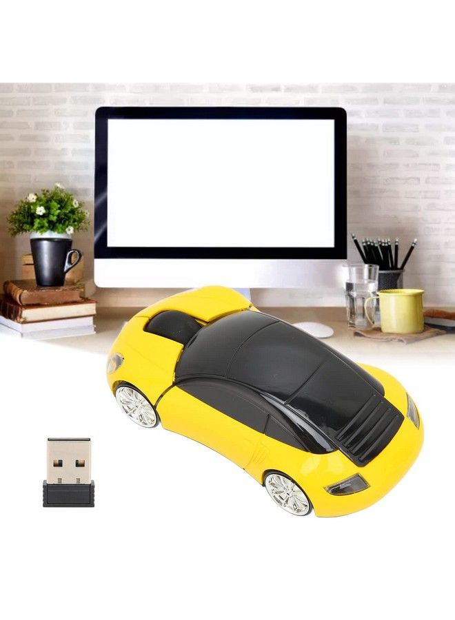 Ashata Wireless Mouse 2.4Ghz Cool 3D Sport Car Shape Wireless Gaming Mice With Usb Receiver Wireless Car Mouse For Pc Computer Laptop(Yellow) - Image 5