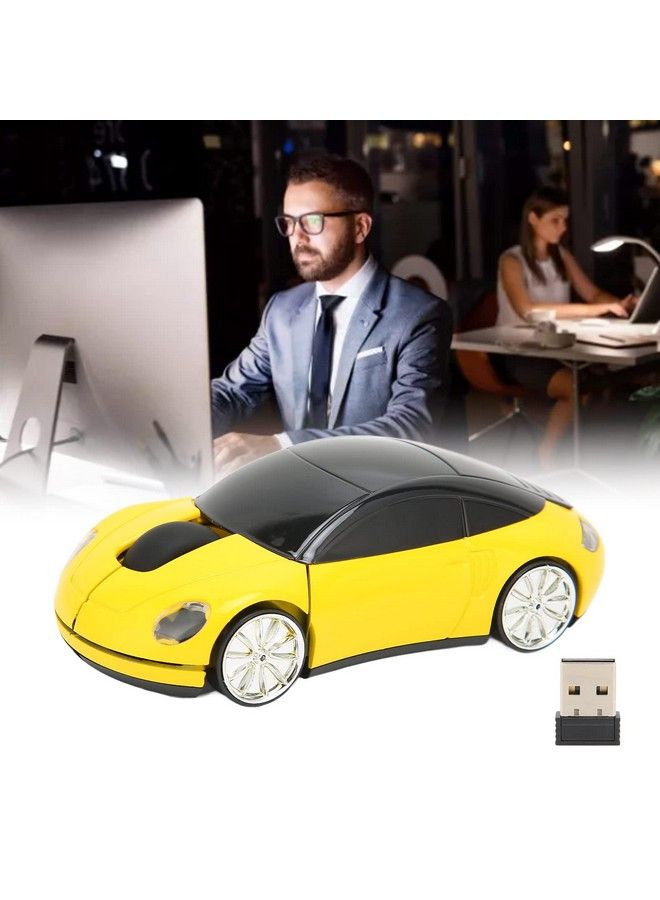 Ashata Wireless Mouse 2.4Ghz Cool 3D Sport Car Shape Wireless Gaming Mice With Usb Receiver Wireless Car Mouse For Pc Computer Laptop(Yellow) - Image 4
