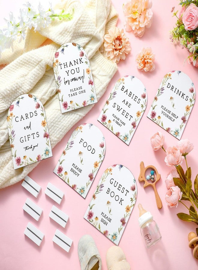 Vercraft 6 Pcs Baby in Bloom Arch Baby Shower Table Decorations Take One Sign Thank You Wooden Sign Centerpieces with Stand 5 x 7" Wedding Birthday Party Decorations for Guests Gifts - Image 3