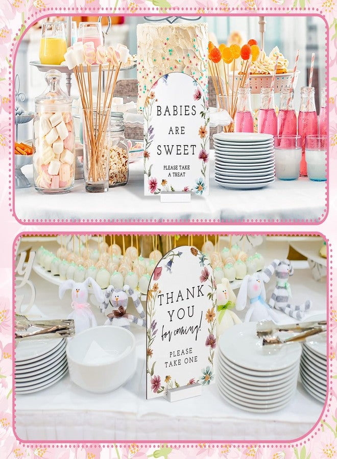 Vercraft 6 Pcs Baby in Bloom Arch Baby Shower Table Decorations Take One Sign Thank You Wooden Sign Centerpieces with Stand 5 x 7" Wedding Birthday Party Decorations for Guests Gifts - Image 5