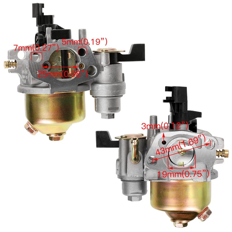 Fvrito Upgrade Carburetor Filter Jet Adapter Exhaust Pipe Stage 2 Kit For Non Hemi Predator 212Cc 196Cc 6.5Hp Clone Gx160 Gx200 Ct200U-Ex Baja Warrior Mb200 Mini Bike Go Kart Engine Kt196 Black - Image 2