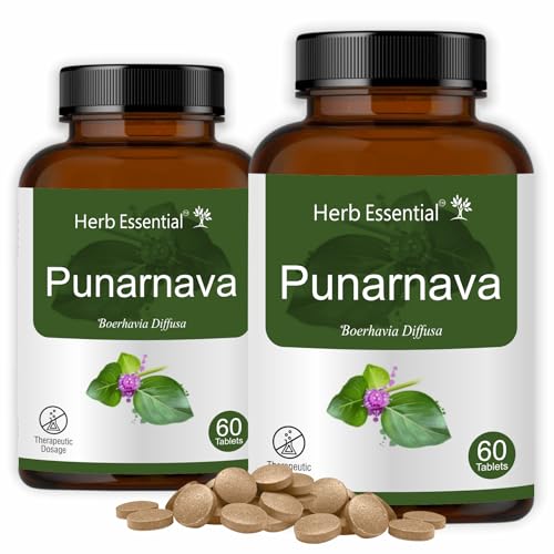 Herb Essential Punarnava Tablets 500 mg,60 Tablets (Pack of 2) | Natural Supplement | Good Gut Health And For Healthy Appetite - Image 1