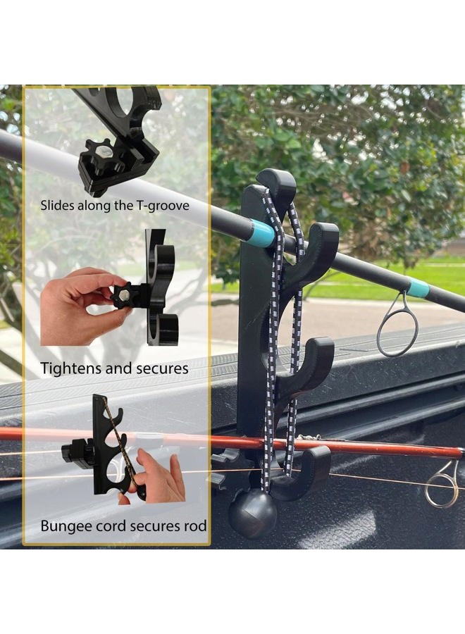 DMERHAC Fishing Rod Holder for Toyota Tacoma Bed Rail - Above-The-Bed Mount, 3 Rod Capacity with Secure Locking Design - Weatherproof & Tool-Free Installation - Image 4