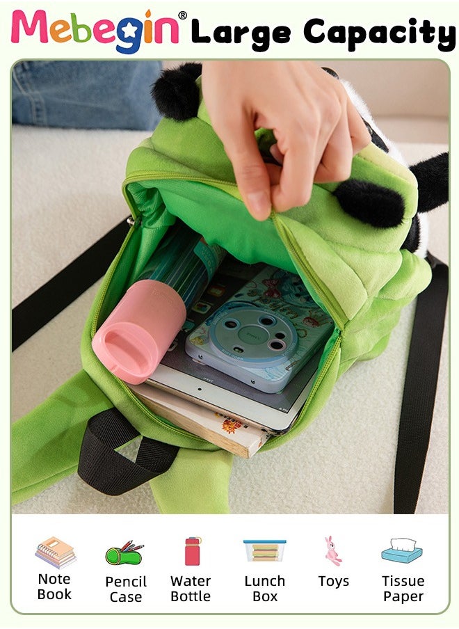 MEBEGIN Plush Panda Backpack with Adjustable Shoulder Straps, Toddler Backpack with Adorable Design and Zipper Closure, Preschool Schoolbag with Large Capacity, Suitable for Daily Use, School, Traveling  - Image 5