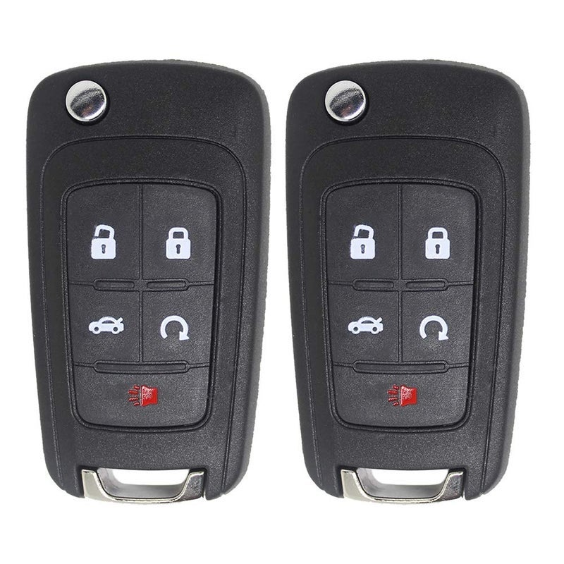 Keyless2Go Replacement for New Keyless Remote 5 Button Flip Car Key Fob for Vehicles That Use FCC OHT01060512 (2 Pack) - Image 1