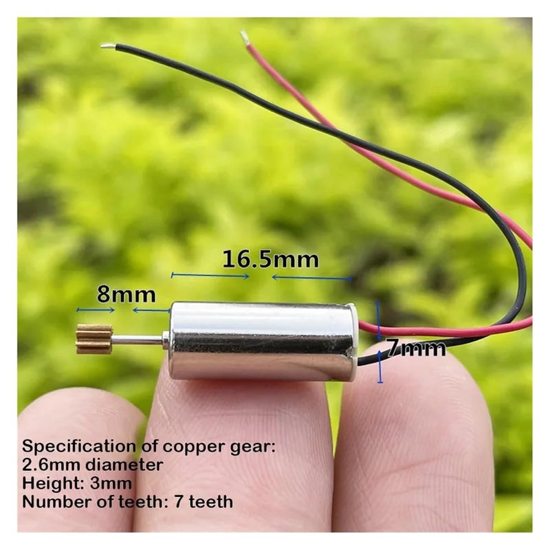 محرك تروس عالي السرعة بدون قلب إلكتروني 7 مم × 16 مم تيار مستمر 3.7 فولت 42000 دورة في الدقيقة 2 قطعة - Image 3