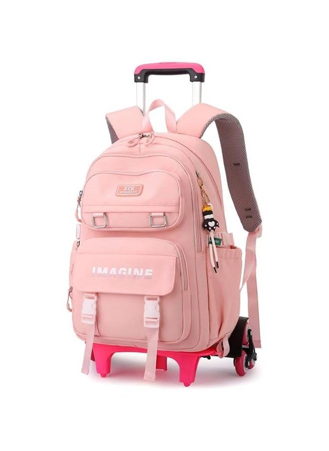 Solid Color Kids School Rolling Backpack for Boys Primary Students Wheeled Bag Elementary Bookbags for Girls  - Image 1