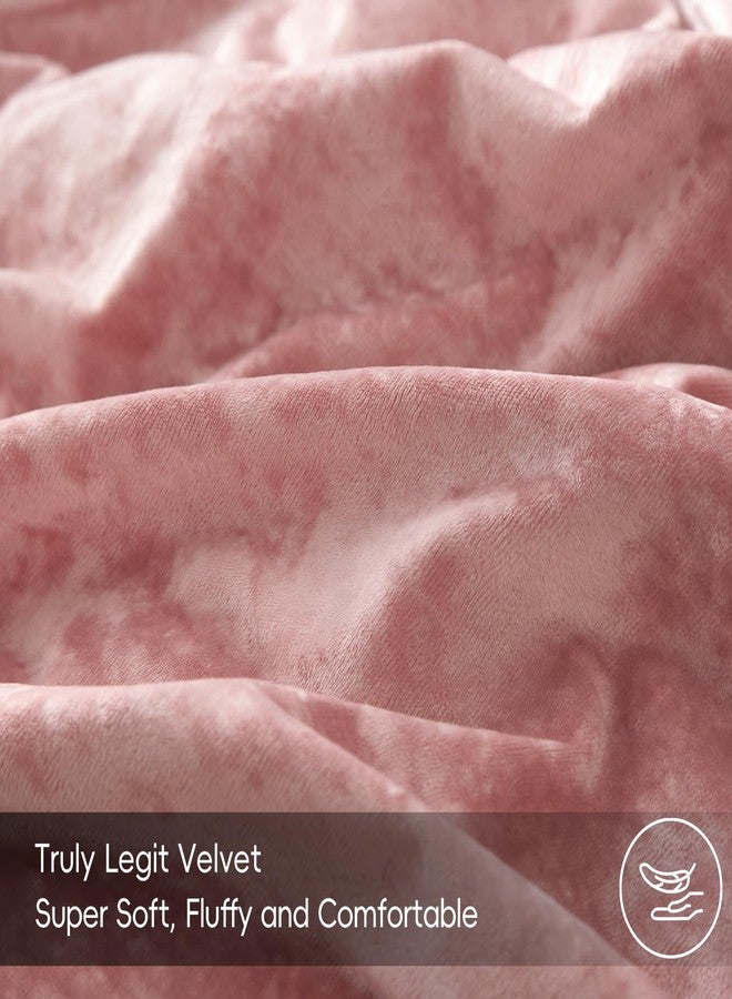 PHF Truly Velvet Duvet Cover Set California King Size, 3pcs Ultra Soft Breathable Comforter Cover Set, Luxury Cozy Duvet Cover with Pillow Shams Bedding Collection, 104" x 98", Petal Pink - Image 4