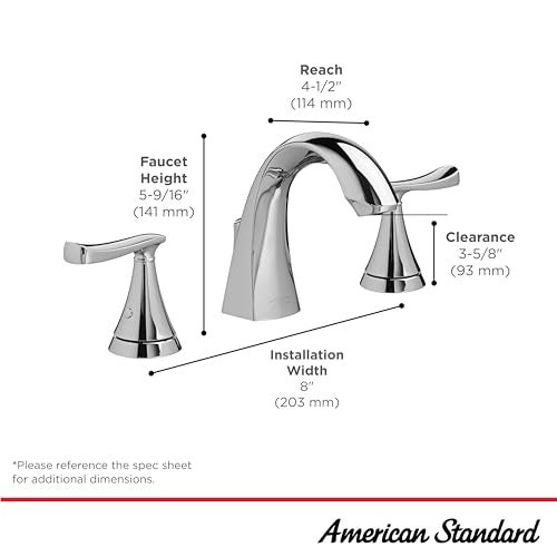 American Standard 7413801.002 Chatfield 8-Inch Widespread 2-Handle Bathroom Faucet, 1.2 GPM, Chrome - Image 5