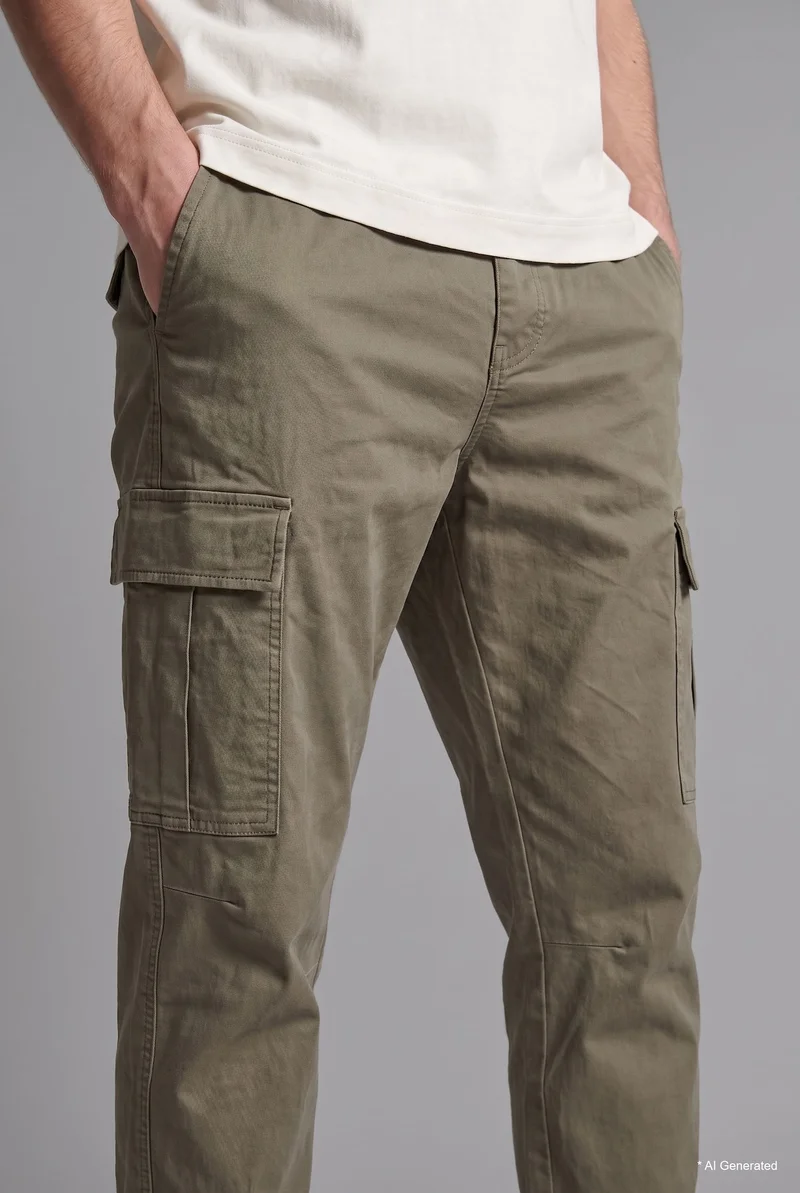 Defacto  Regular Fit Drawstring Waist Cargo Jogger Pants for Men | Best Price UAE