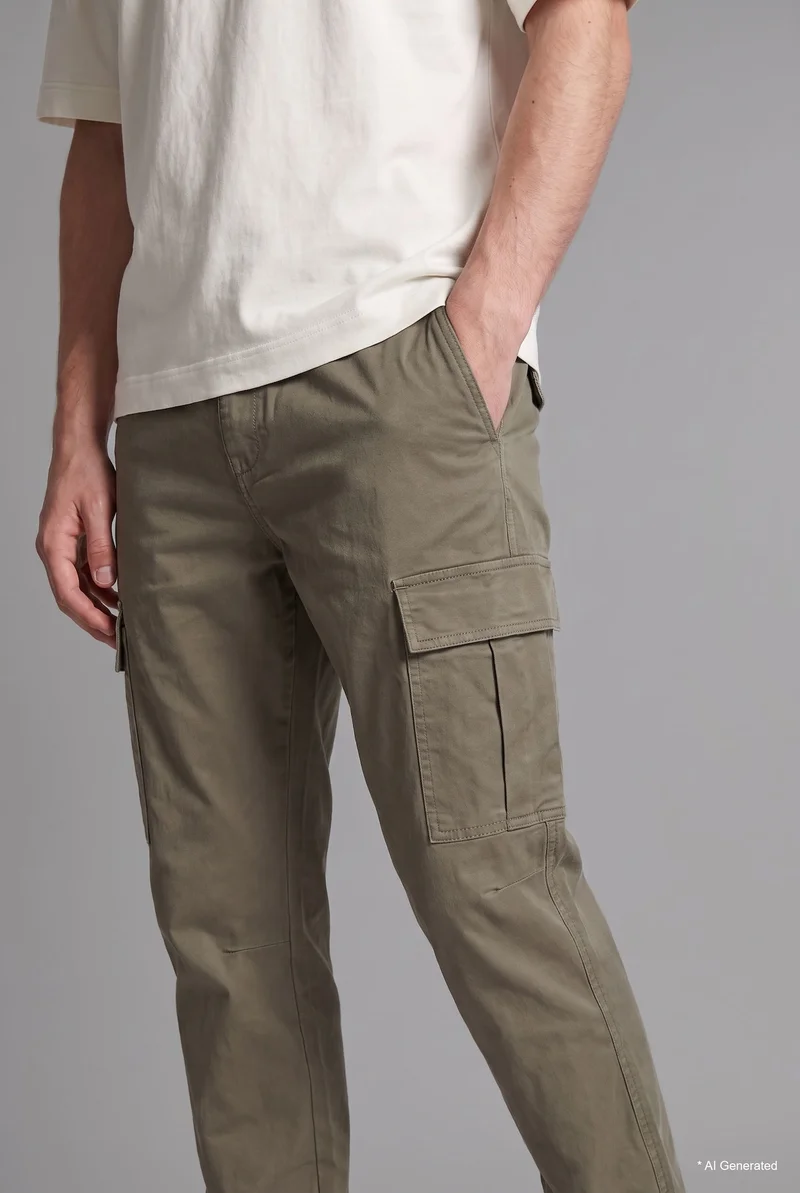Defacto  Regular Fit Drawstring Waist Cargo Jogger Pants for Men | Best Price UAE