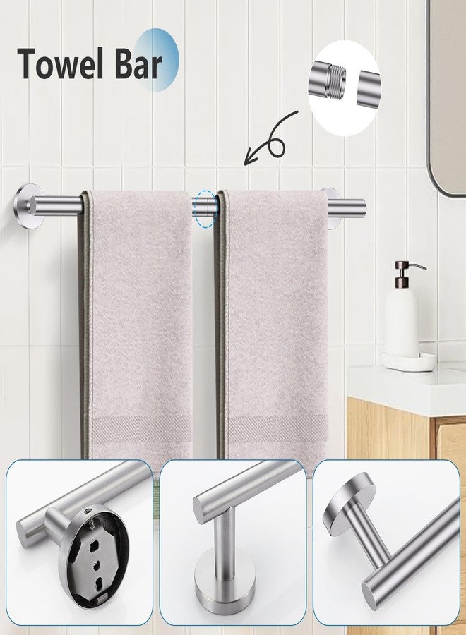 TNOMS Brushed Nickel 5 Pieces Towel Bar Set Bathroom Hardware Set Upgraded Toilet Paper Holder with Shelf,Towel Holder Set for Bathroom Stainless Steel Wall Mounted 23.6 Inch - Image 3
